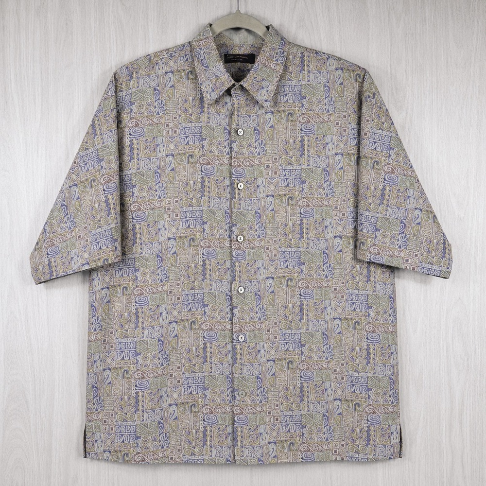 Tori Richard Cotton Lawn Hawaiian Shirt 2XL‎ Abstract Island Aloha Men